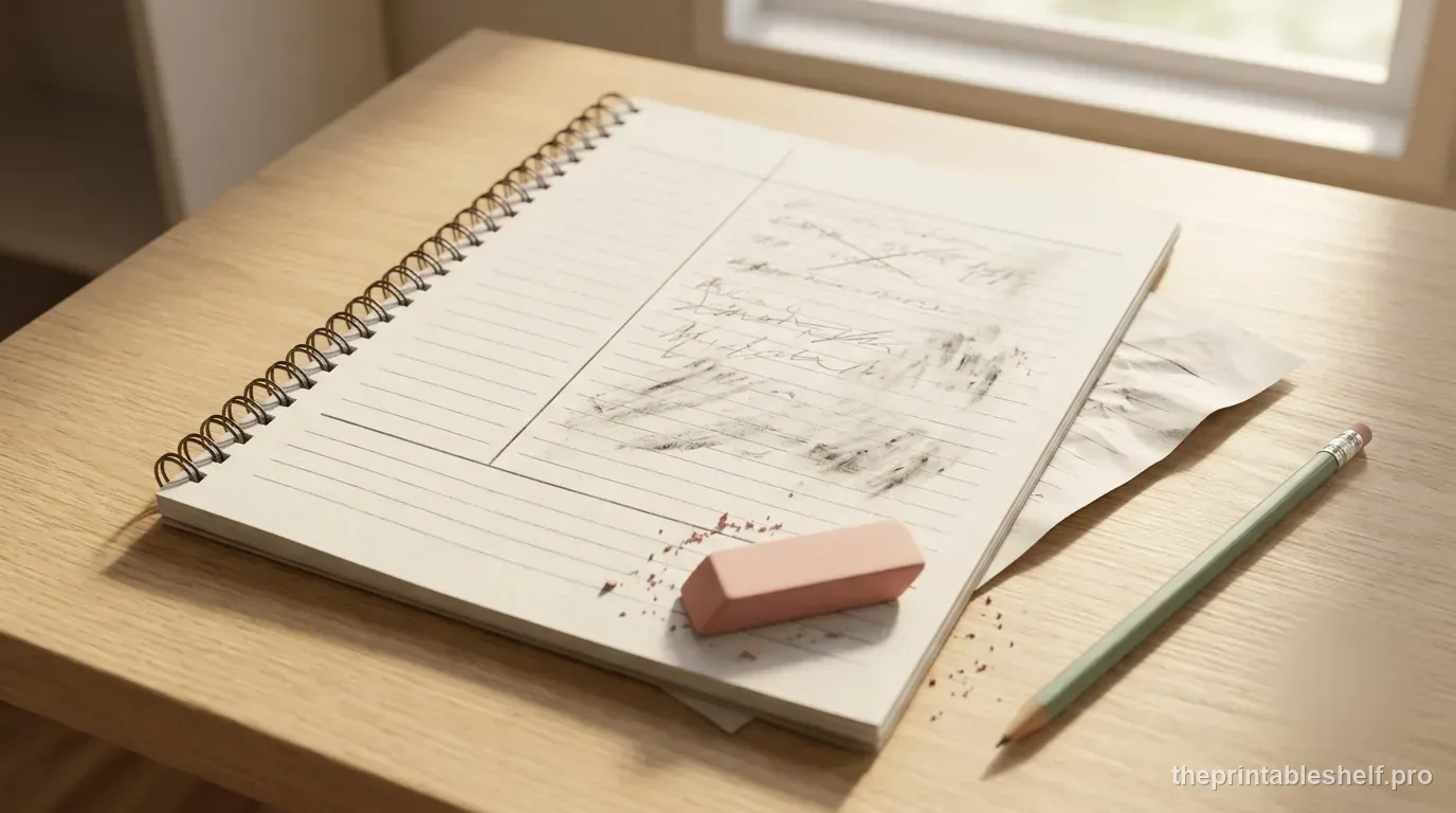 Cornell Notes study sheet on a bright pastel desk with cue questions, biology notes, sticky notes, a blue pen, and a pink highlighter